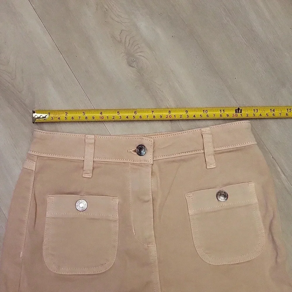 Michael Kors‎ Blush Pink Denim 4 Pocket Zip Fit and Flare Skirt Womens Size 0